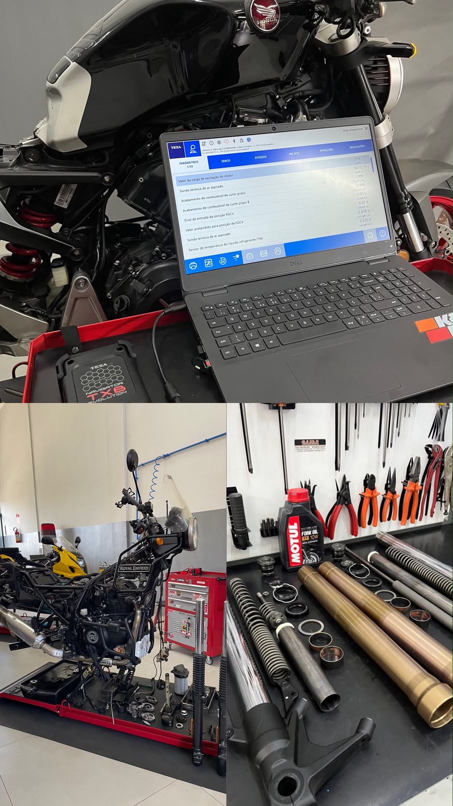 Motocicleta BMW em manutenção na Otto Performance